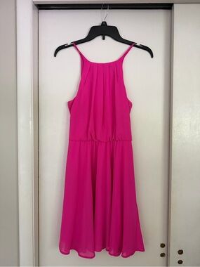 Blue Rain Hot Pink Spaghetti-Strap Midi Dress